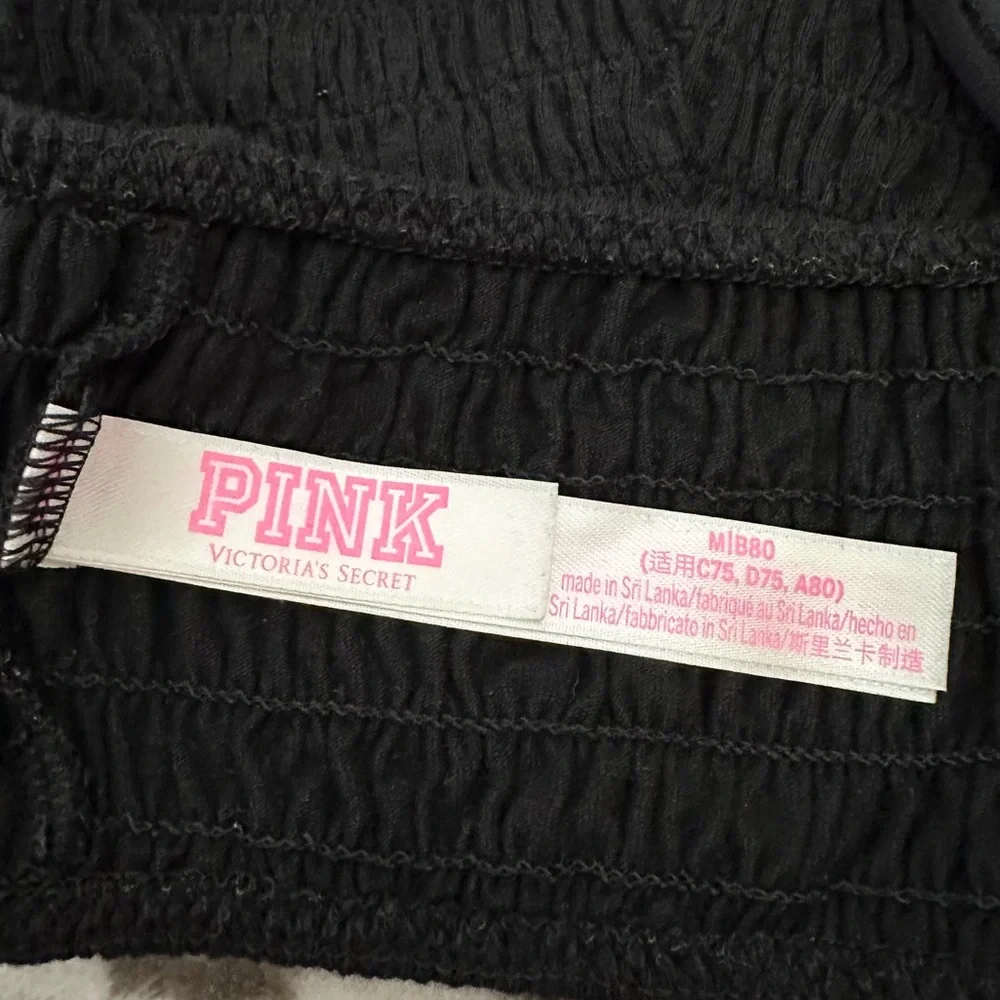 PINK Victoria’s Secret Smocked Bralette in Black Size Medium Women’s - Picture 10 of 17